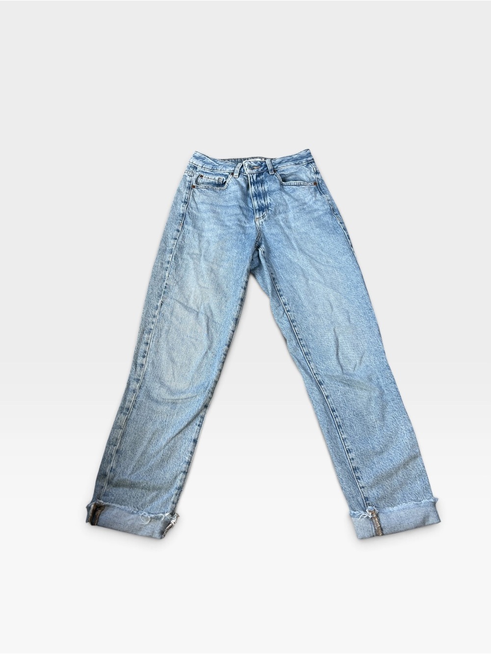 Garage Denim Mom Jeans Light Blue High-Rise Ankle Jeans